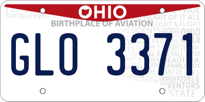 OH license plate GLO3371
