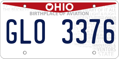OH license plate GLO3376