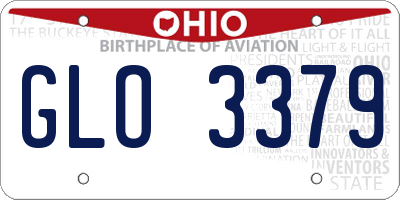OH license plate GLO3379
