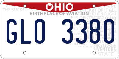 OH license plate GLO3380