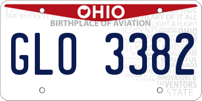 OH license plate GLO3382