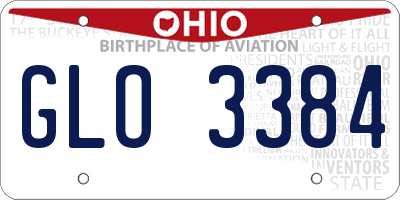 OH license plate GLO3384