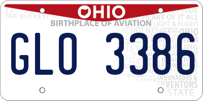 OH license plate GLO3386