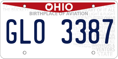 OH license plate GLO3387