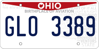 OH license plate GLO3389