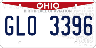 OH license plate GLO3396