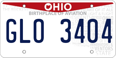 OH license plate GLO3404