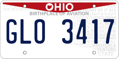 OH license plate GLO3417