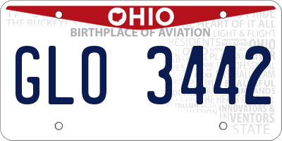 OH license plate GLO3442