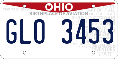OH license plate GLO3453