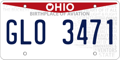 OH license plate GLO3471