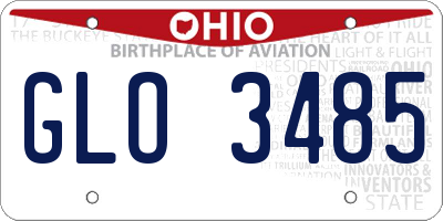 OH license plate GLO3485