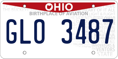 OH license plate GLO3487