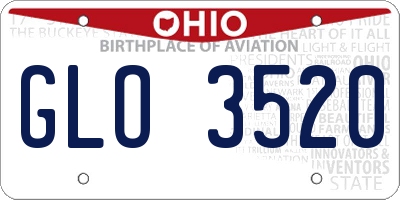 OH license plate GLO3520