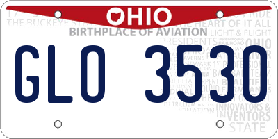 OH license plate GLO3530