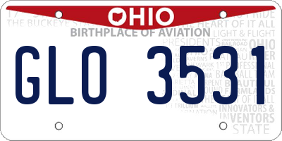 OH license plate GLO3531
