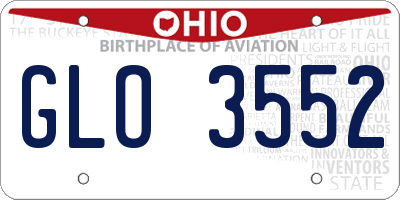 OH license plate GLO3552