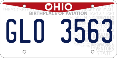 OH license plate GLO3563