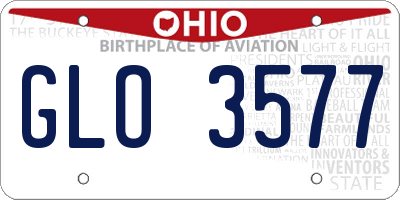 OH license plate GLO3577
