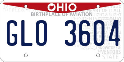 OH license plate GLO3604