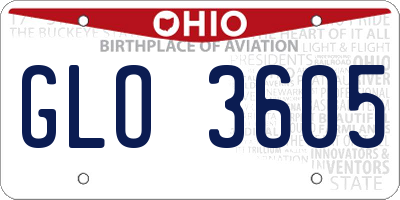 OH license plate GLO3605