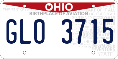 OH license plate GLO3715