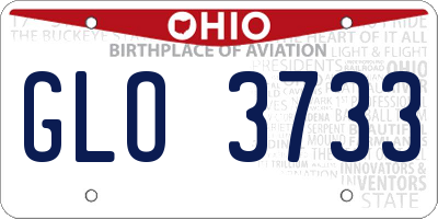 OH license plate GLO3733