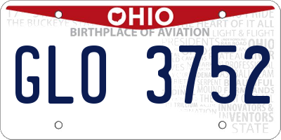 OH license plate GLO3752