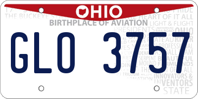 OH license plate GLO3757