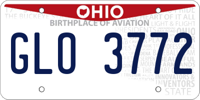 OH license plate GLO3772