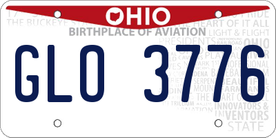 OH license plate GLO3776