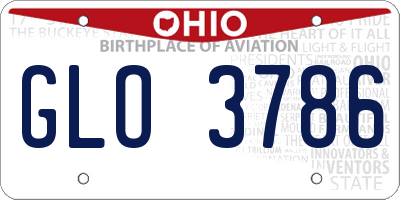 OH license plate GLO3786