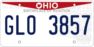 OH license plate GLO3857