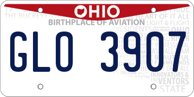 OH license plate GLO3907