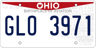 OH license plate GLO3971