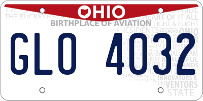 OH license plate GLO4032