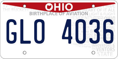 OH license plate GLO4036