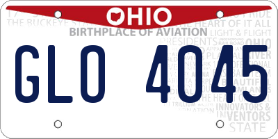 OH license plate GLO4045