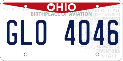 OH license plate GLO4046