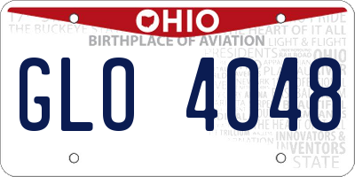 OH license plate GLO4048