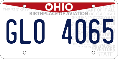 OH license plate GLO4065