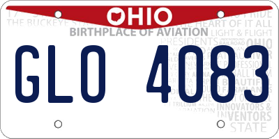 OH license plate GLO4083