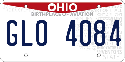 OH license plate GLO4084