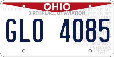 OH license plate GLO4085