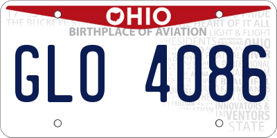 OH license plate GLO4086