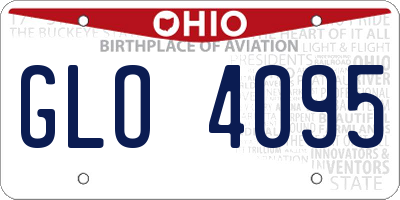 OH license plate GLO4095