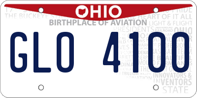 OH license plate GLO4100