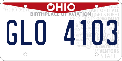 OH license plate GLO4103