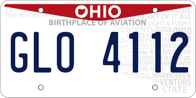 OH license plate GLO4112