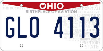 OH license plate GLO4113
